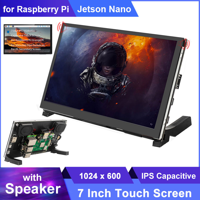 Pi 5 Case - Layar sentuh Raspberry Pi, pengeras suara
