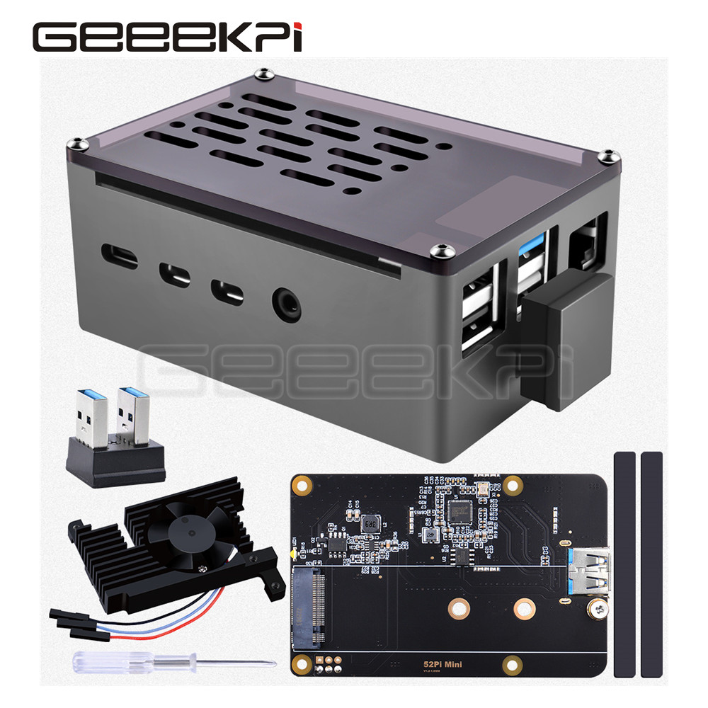 Pi Cooler - Geeekki Cangkang Hitam Casing Bata Aluminium