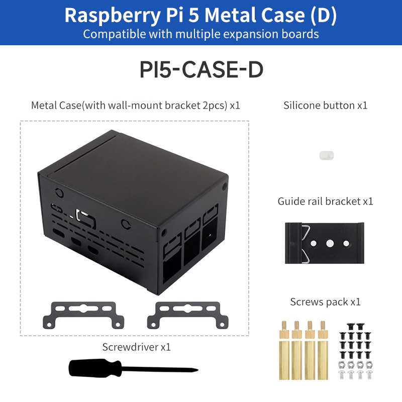 Casing Logam Raspberry Pi 5, C - Pi 5 Case ulasan dan harga