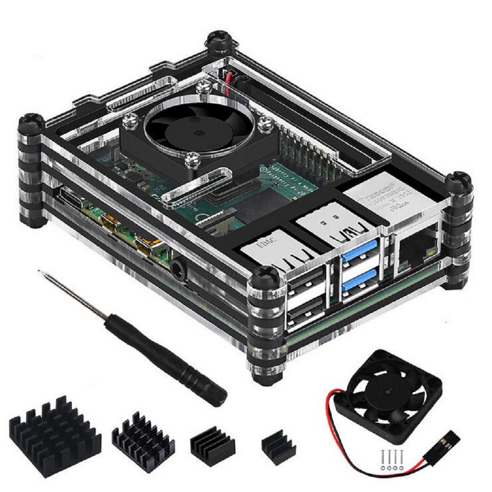 Casing 9 Lapisan Transparan de - Pi 4 Case ulasan dan harga
